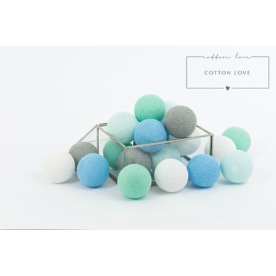 Cotton shining LED balls Cotton Balls - mint pastel