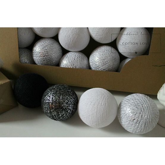 Cotton shining LED balls Cotton Balls - silver