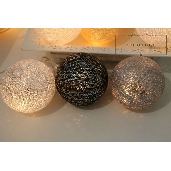 Cotton shining LED balls Cotton Balls - silver