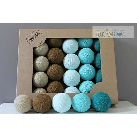 Cotton shining LED balls Cotton Balls - turquoise