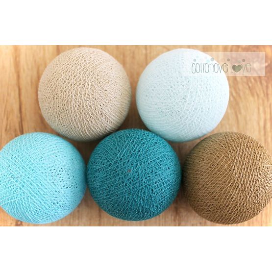 Cotton shining LED balls Cotton Balls - turquoise