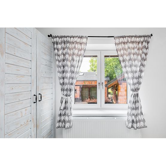 Curtains for children grey with elephants 20