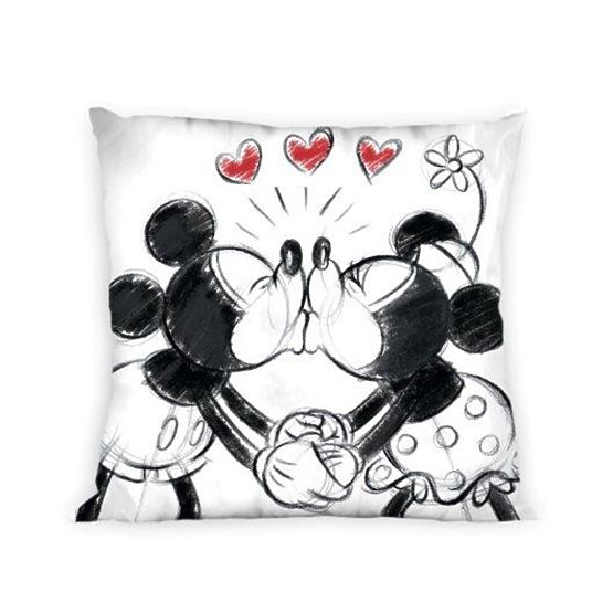Cushion cover 40x40 cm - Mickey and Minnie Mouse - black and white