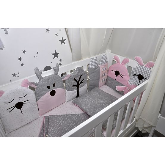 Cushion to cribs pink-gray