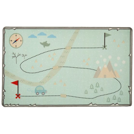 Children's rug Treasure map - mint
