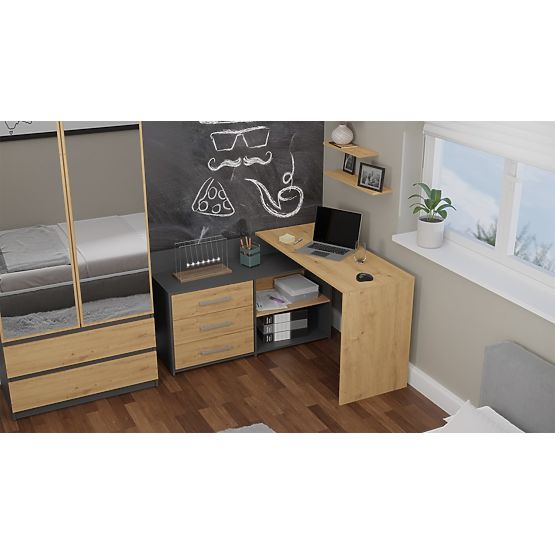 DANY Desk Anthracite Oak Artisan