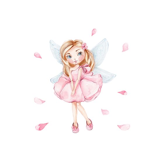 Daria White Toy Chest with Girl with Wings Print