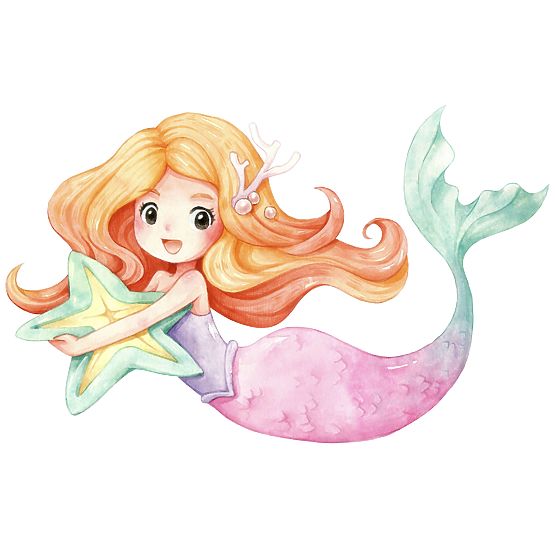 Daria White Toy Chest with Mermaid Print