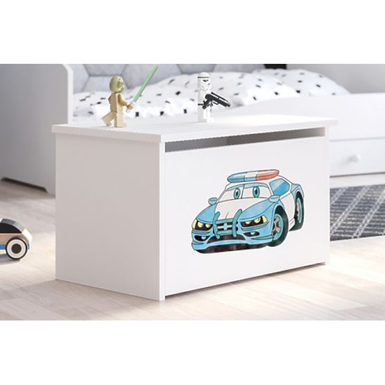 Daria White Toy Chest with Police Print