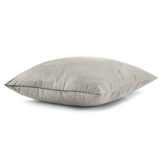 Decorative Cushion Cover PEACOCK Cappuccino Color with Embossed Animal Motif in Glamour Style