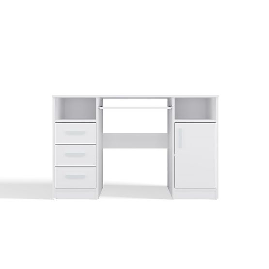DELTA WHITE DESK 120 cm 3 Drawers Cabinet Shelf for Office Room Laptop
