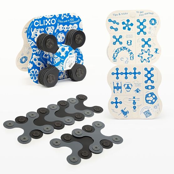 Designer Pack Magnetic Building Set Clixo, Black