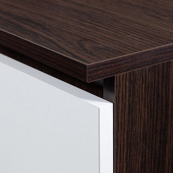 DESK A-6 CLP WENGE - WHITE RIGHT-SIDED