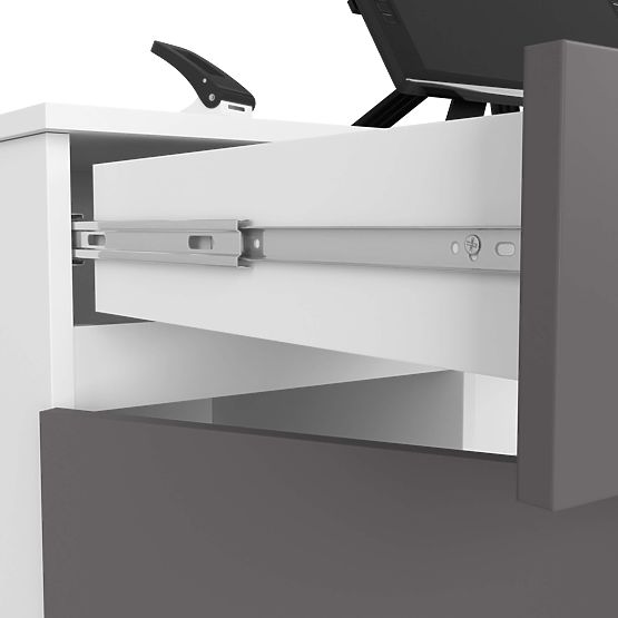 DESK CLP A5 2D 2DR WHITE / GRAY