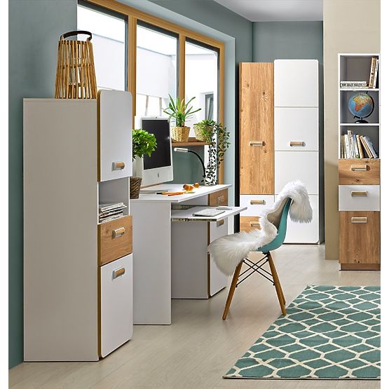 Writing Desk L10 - White / Nash Oak