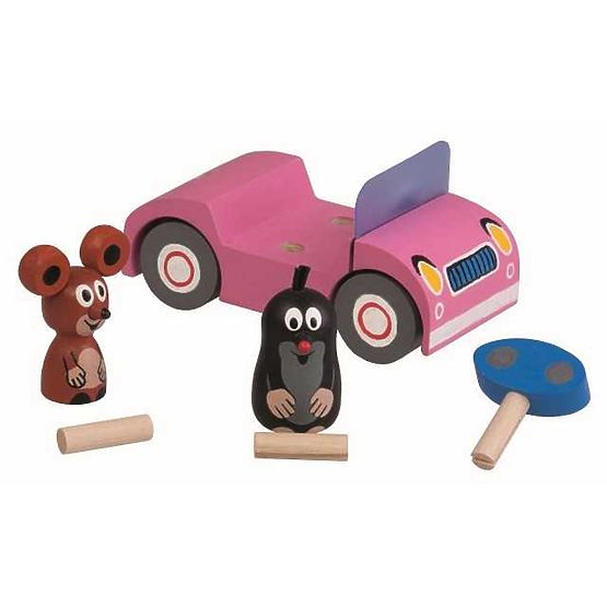 Detoa Wooden Car Pink - Little Mole on a Trip