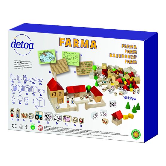 Detoa Wooden Farm Building Set 100 Pieces