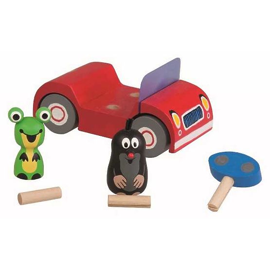 Detoa Wooden Red Car - Little Mole on a Trip