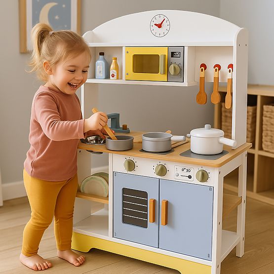 Children's Kitchen Oven Washing Machine Microwave 12 Accessories ECOTOYS