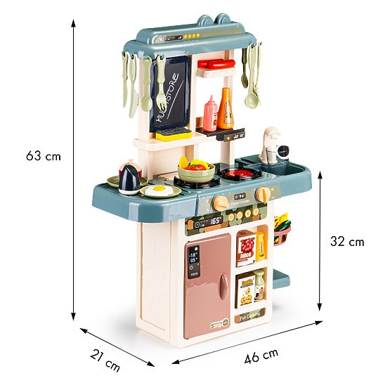 Children's Kitchen with Sounds, LED, Water, Steam Generator, Accessories