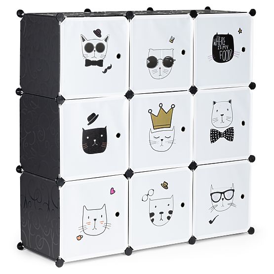 Children's Modular Wardrobe with Shelves 9 Compartments