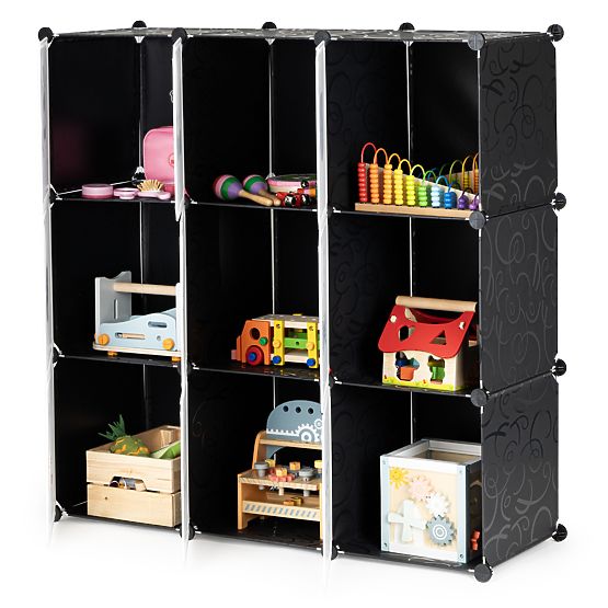 Children's Modular Wardrobe with Shelves 9 Compartments
