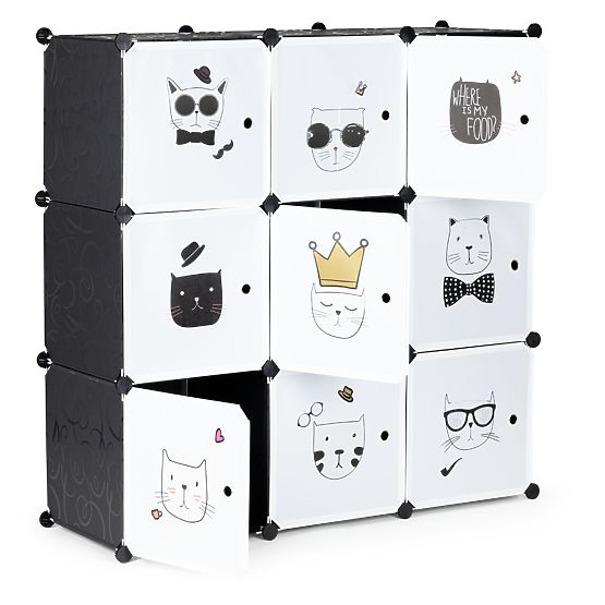Children's Modular Wardrobe with Shelves 9 Compartments
