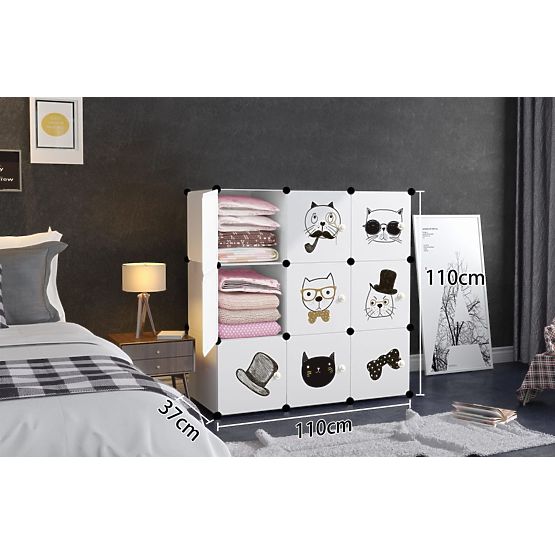 Children's Modular Cabinet Shelf for Kids 9x - Cats