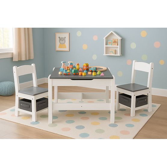 Children's Furniture Set Table + 2 Chairs with Board ECOTOYS