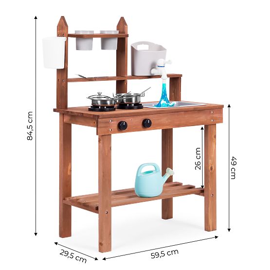 Children's Outdoor Mud Kitchen Made of Fir Wood ECOTOYS