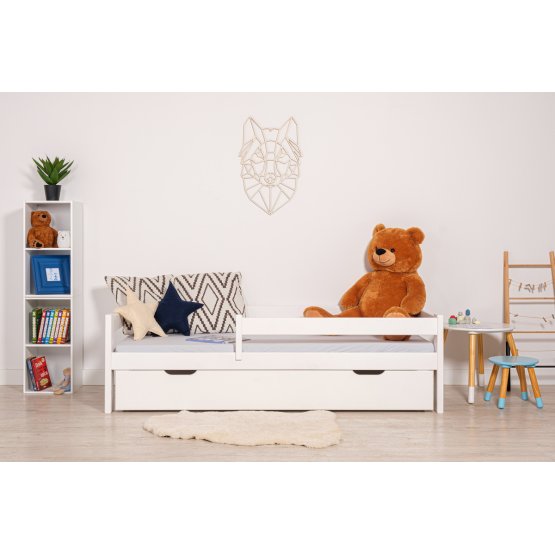 Children's bed Paul with a barrier - white