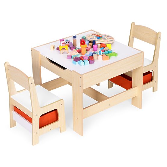 Children's Furniture Set Table + 2 Chairs with Blackboard ECOTOYS