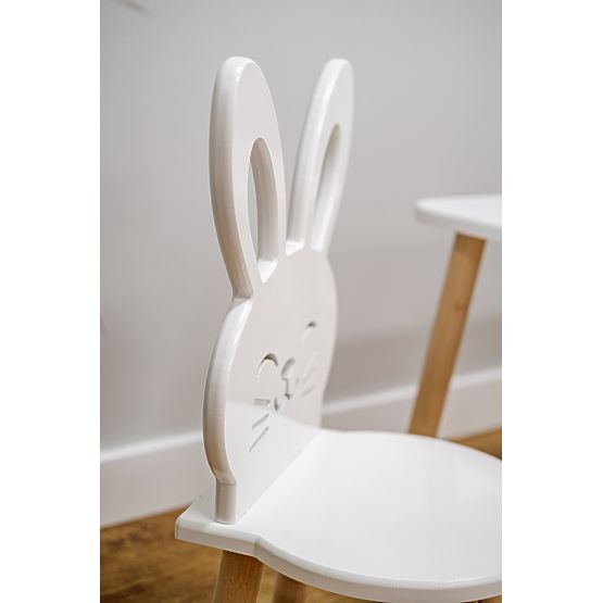 Children's Table with Chairs - Rabbit - White