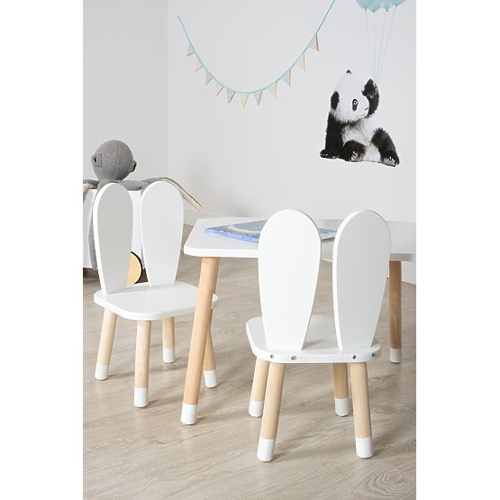 Children's Table with Chairs - Ears - White