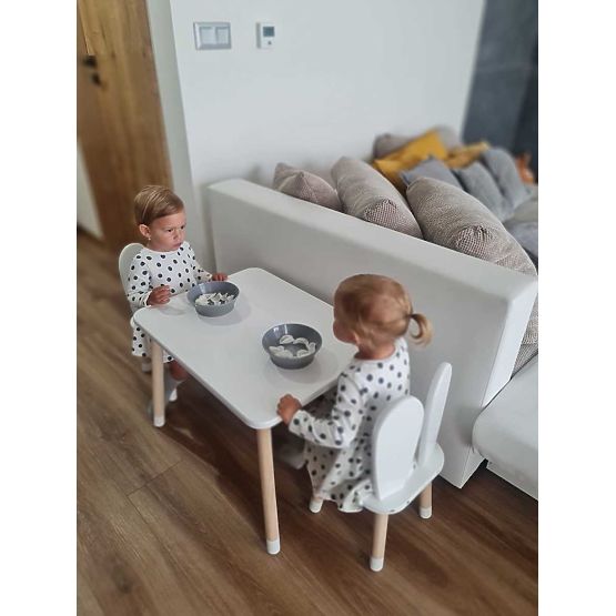 Children's Table with Chairs - Ears - White