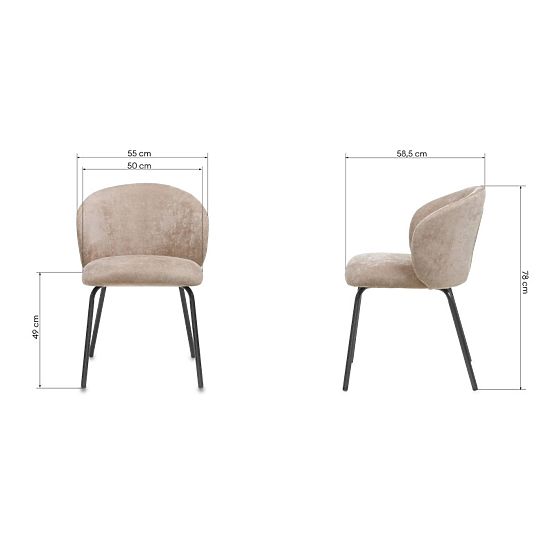 Dining Chair Larisa, Brown/Black Legs