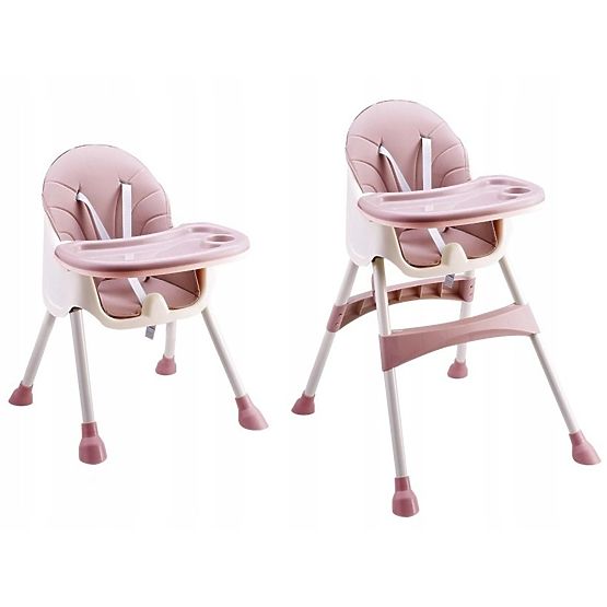 Dining chair Prima 2in1 - pink and white