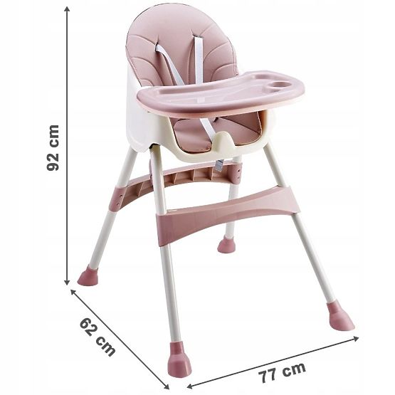 Dining chair Prima 2in1 - pink and white
