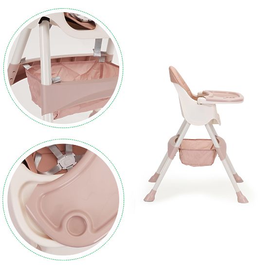 Dining chair Prima 2in1 - pink and white