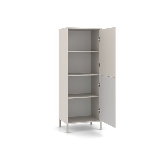 Display Cabinet KAMARO 2DK SLIM/SMOOTH CASHMERE Louvered Grooved + Classic Front Panel