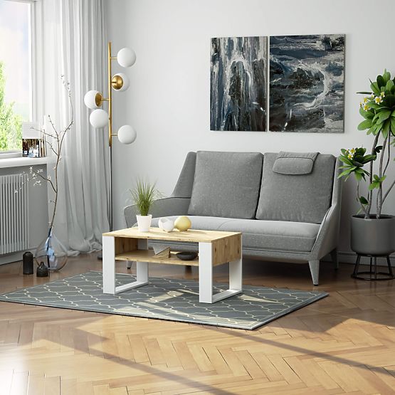 DOMI COFFEE TABLE ARTISAN OAK / WHITE