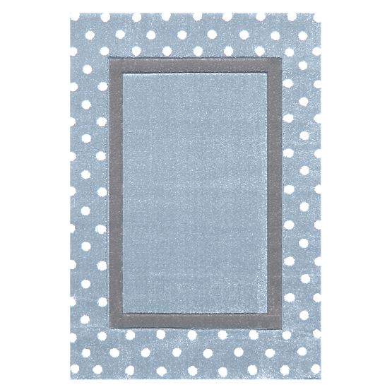 Dots Children's Rug - Blue/Silver-Grey