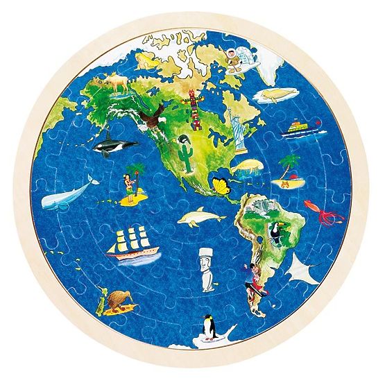 Double-sided World Map Puzzle