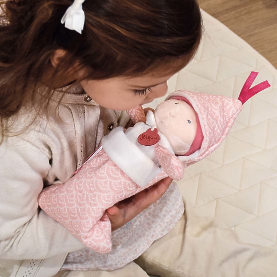 Doudou Jolijou Baby in Swaddle Blanket 20 cm