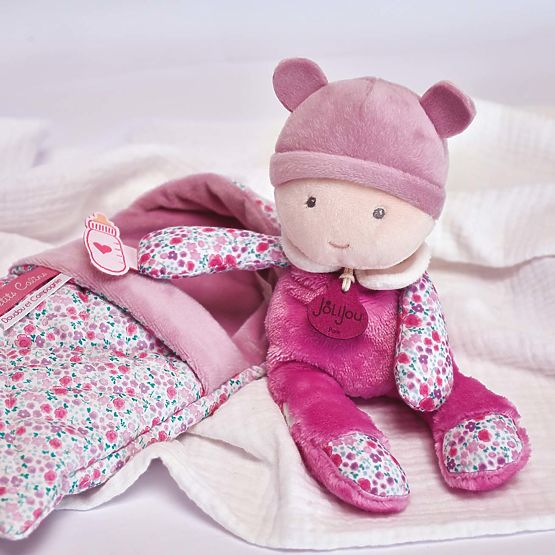 Doudou Jolijou Baby in Swaddle Blanket 20 cm