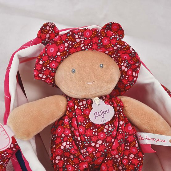 Doudou Jolijou Doll in Pink Carrying Bag 20 cm