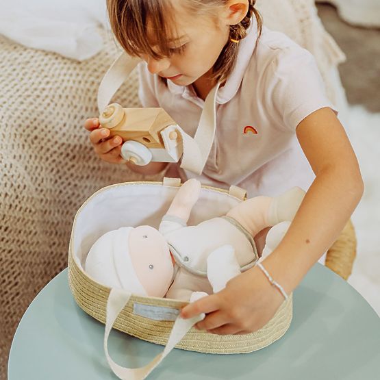 Doudou Jolijou Doll Pol in a Stroller Bag 28 cm