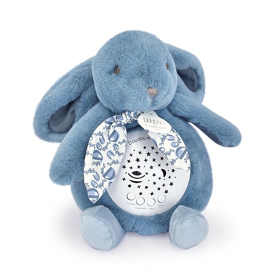 Doudou Music Box with Projection Blue Bunny