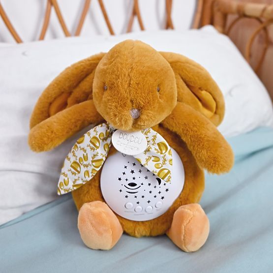Doudou Music Box with Projection Brown Bunny