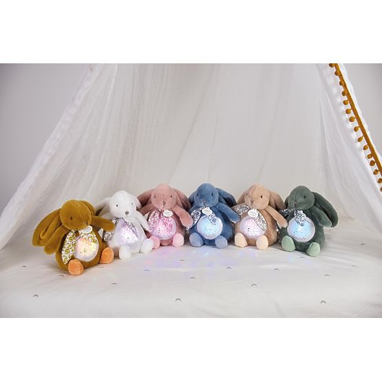 Doudou Music Box with Projection White Bunny